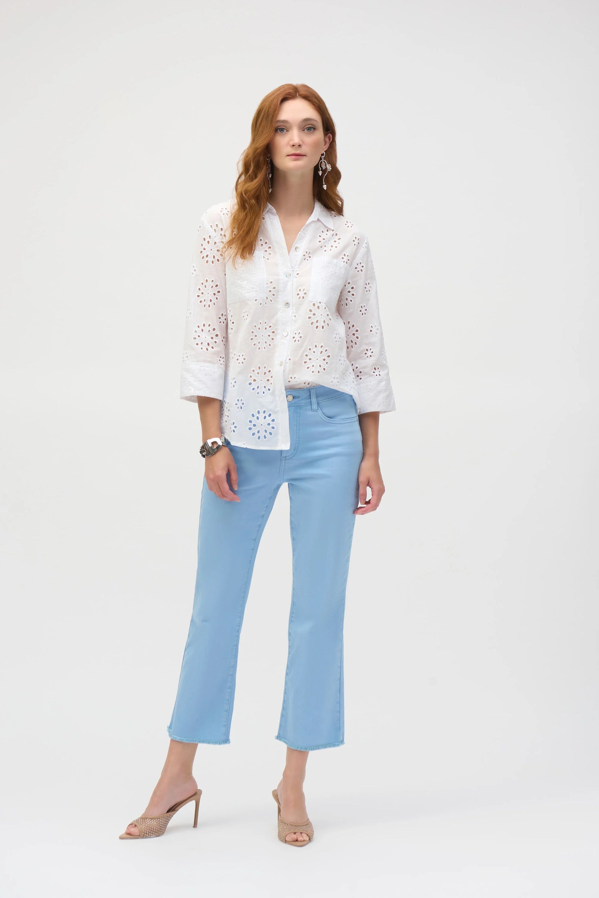 Joseph Ribkoff embroidered eyelet blouse 252928