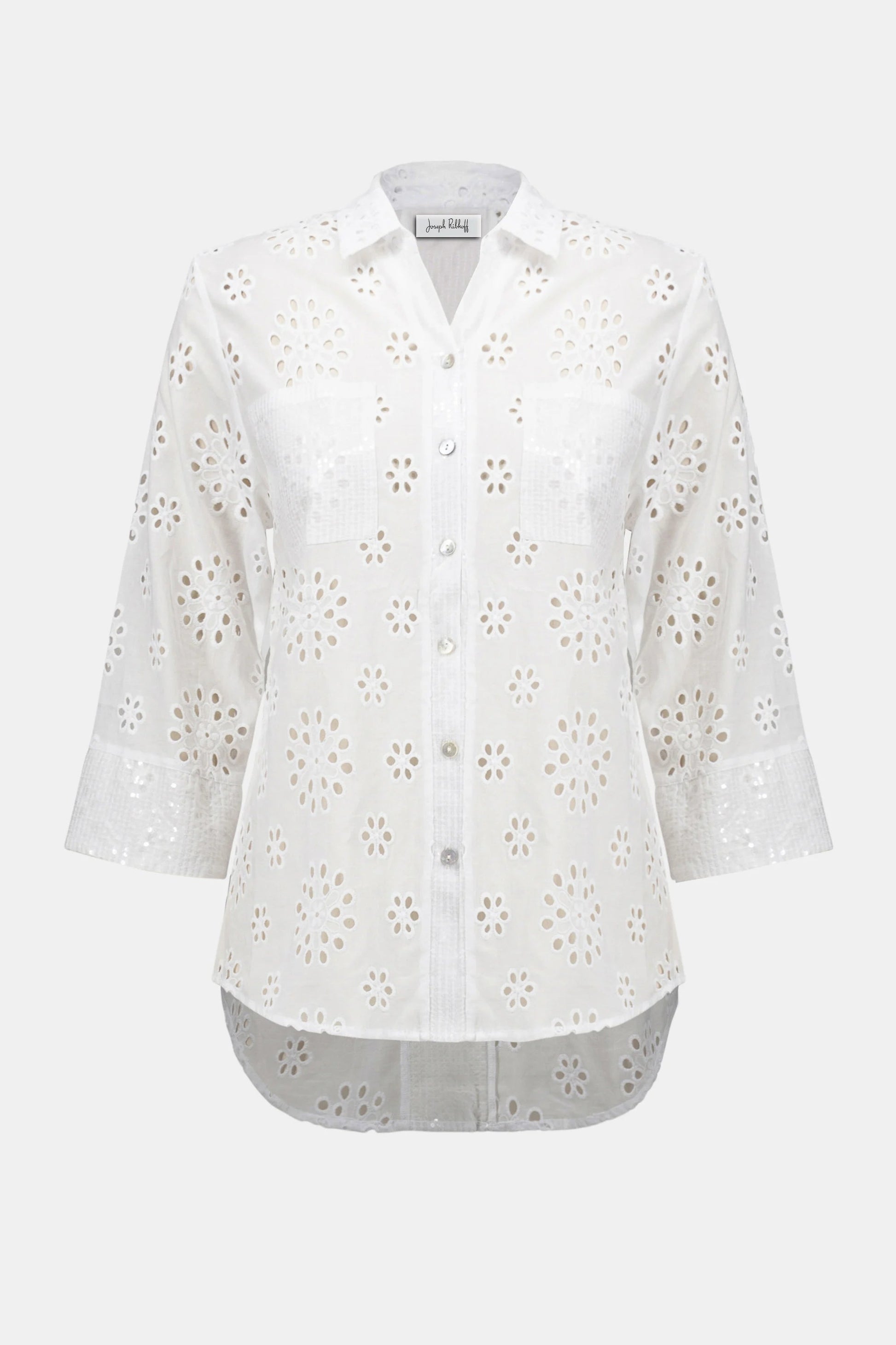 Joseph Ribkoff embroidered eyelet blouse 252928