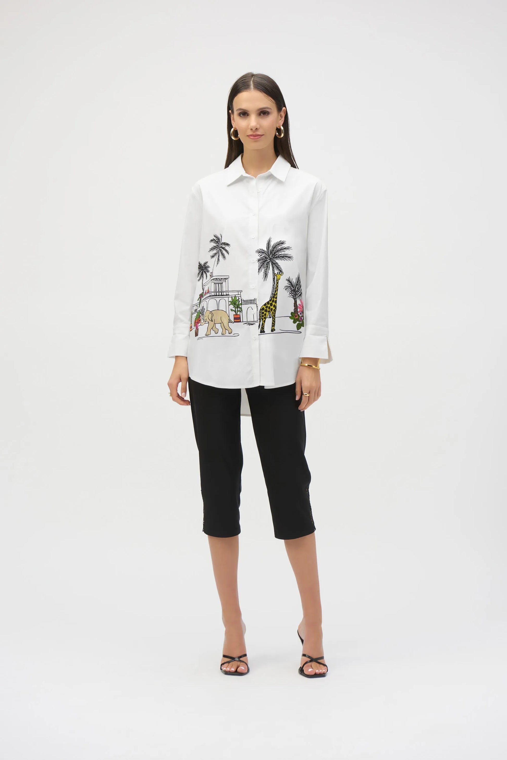 Joseph Ribkoff animal scene print shirt 252930