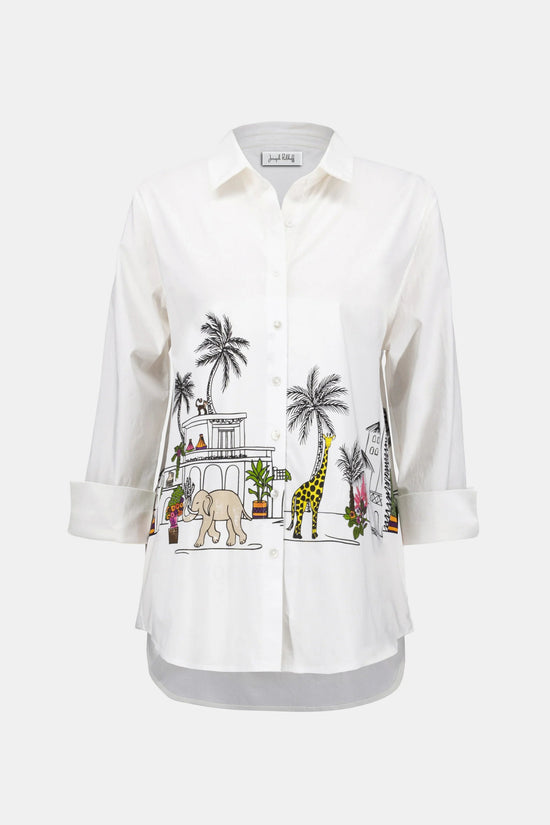 Joseph Ribkoff animal scene print shirt 252930