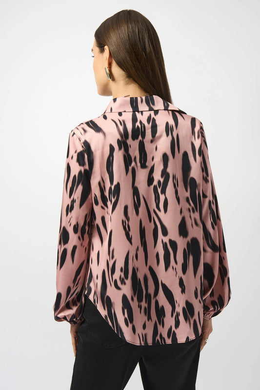 Joseph Ribkoff animal print draped shirt 253059