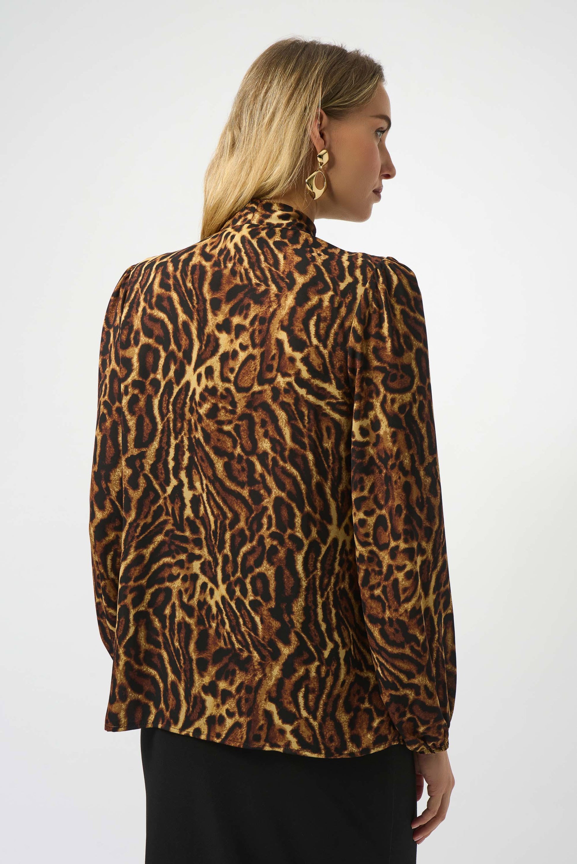 Joseph Ribkoff animal print bow top 253077