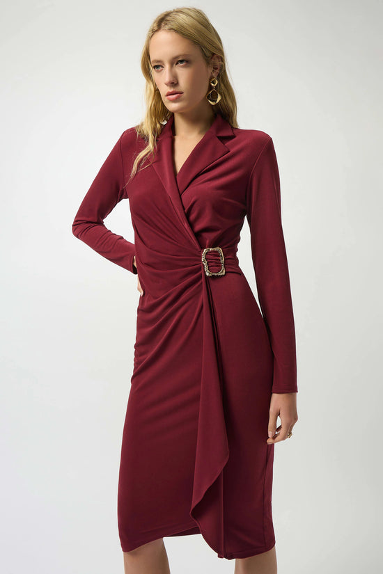 Joseph Ribkoff moss crepe wrap dress 253145