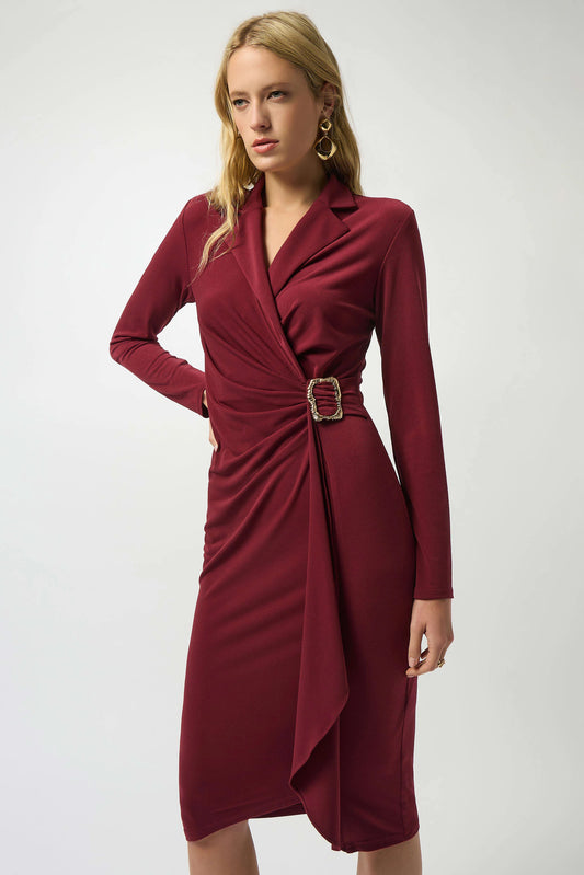 Joseph Ribkoff moss crepe wrap dress 253145