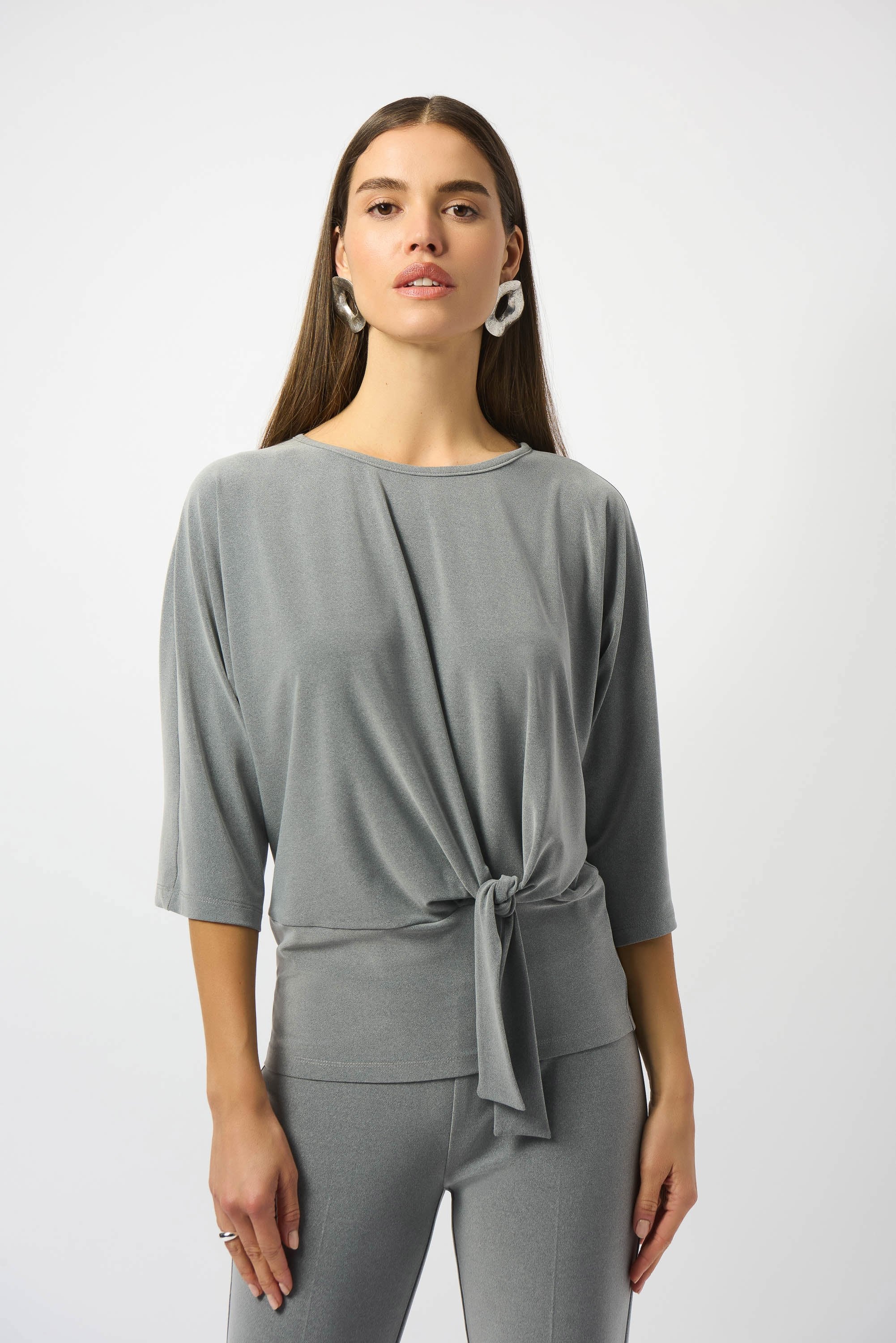 Joseph Ribkoff knot detail boxy top 253304 - Jane Young