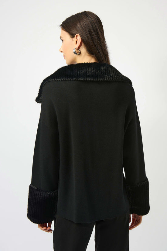 Joseph Ribkoff fur trim knit jacket 253905