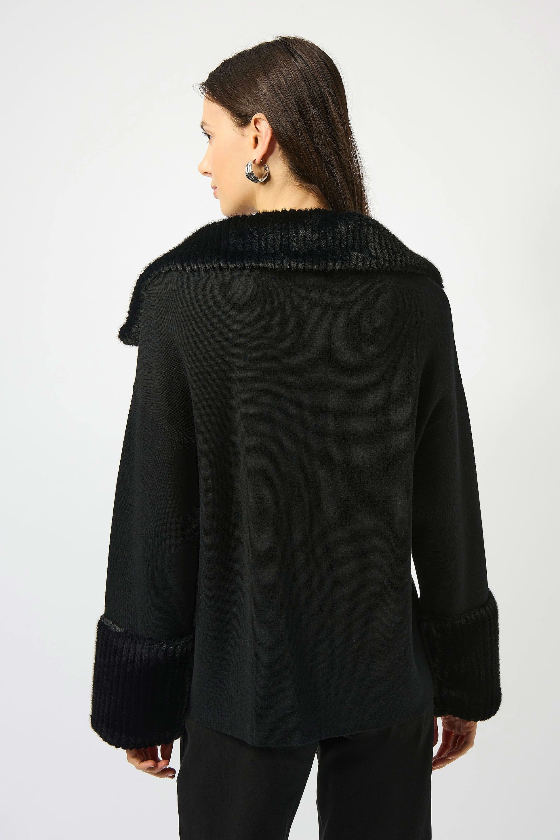 Joseph Ribkoff fur trim knit jacket 253905