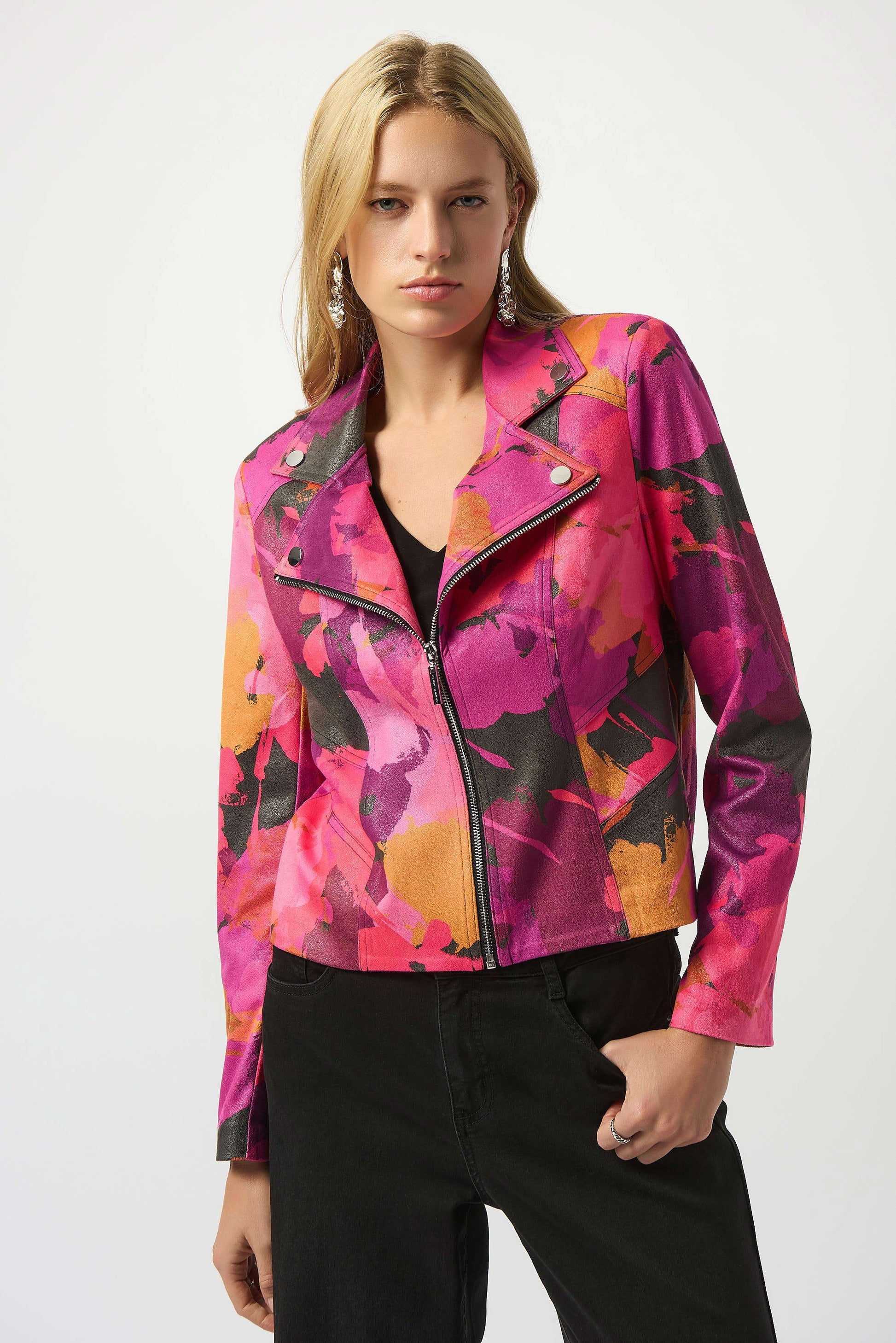Joseph Ribkoff faux suede print jacket 253954