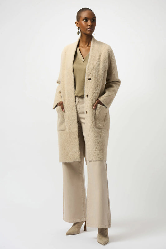 Joseph Ribkoff feather yarn knit coat 253955