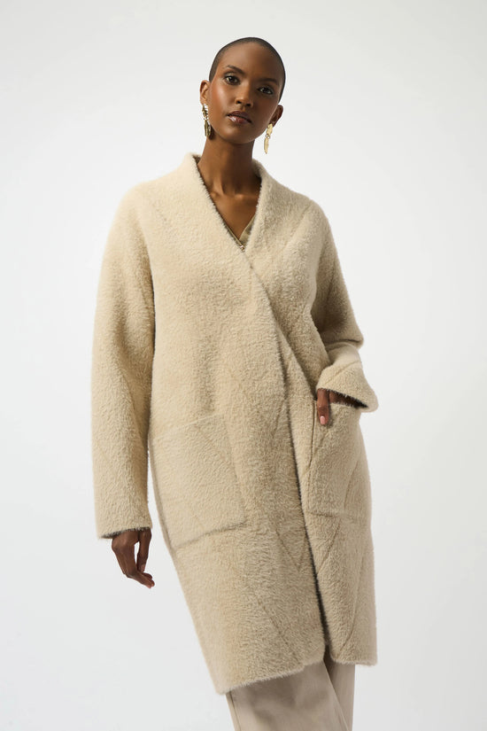 Joseph Ribkoff feather yarn knit coat 253955