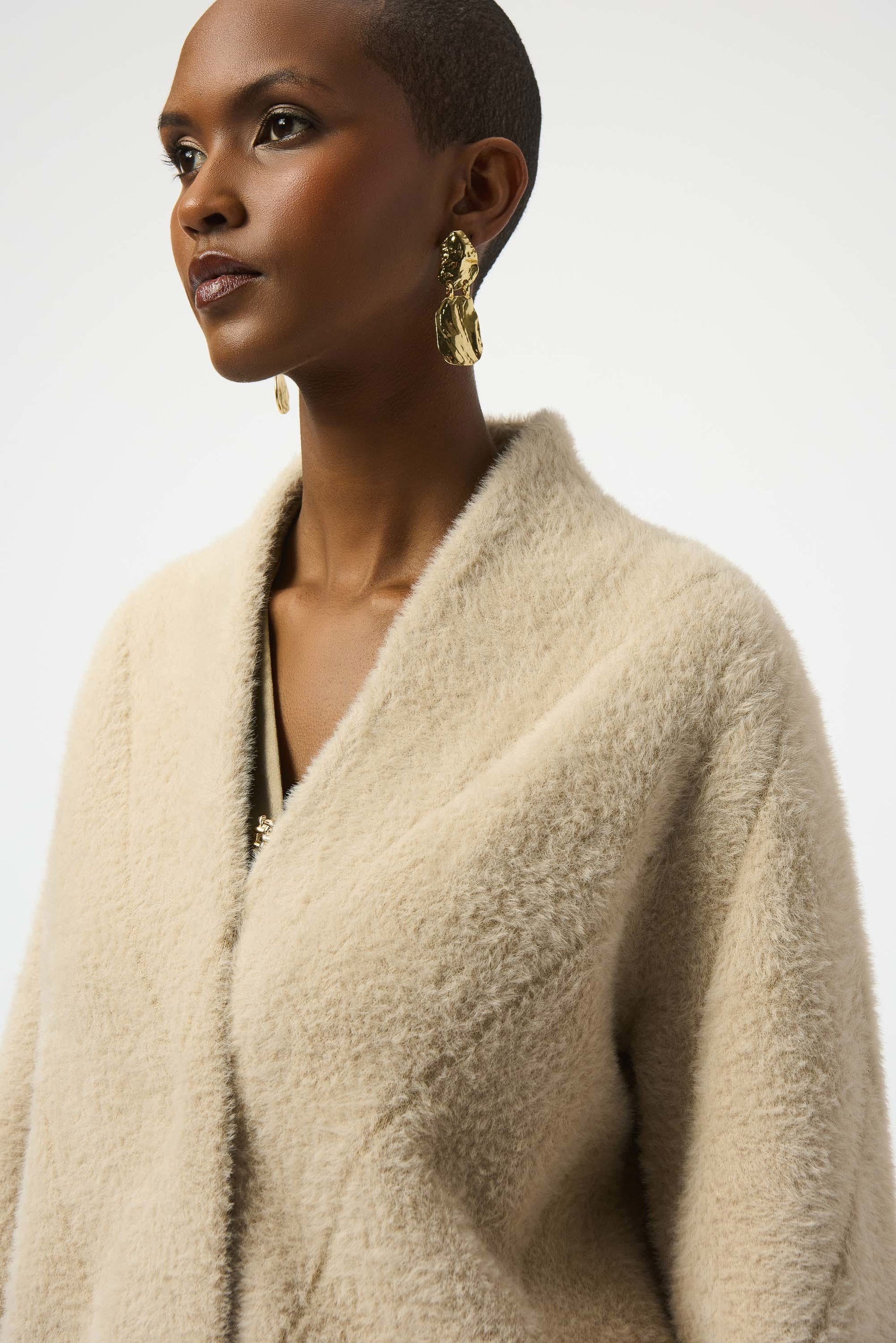 Joseph Ribkoff feather yarn knit coat 253955