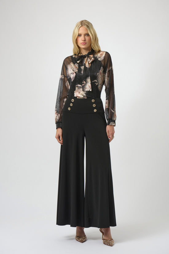Joseph Ribkoff plissé knit foiled top 254029