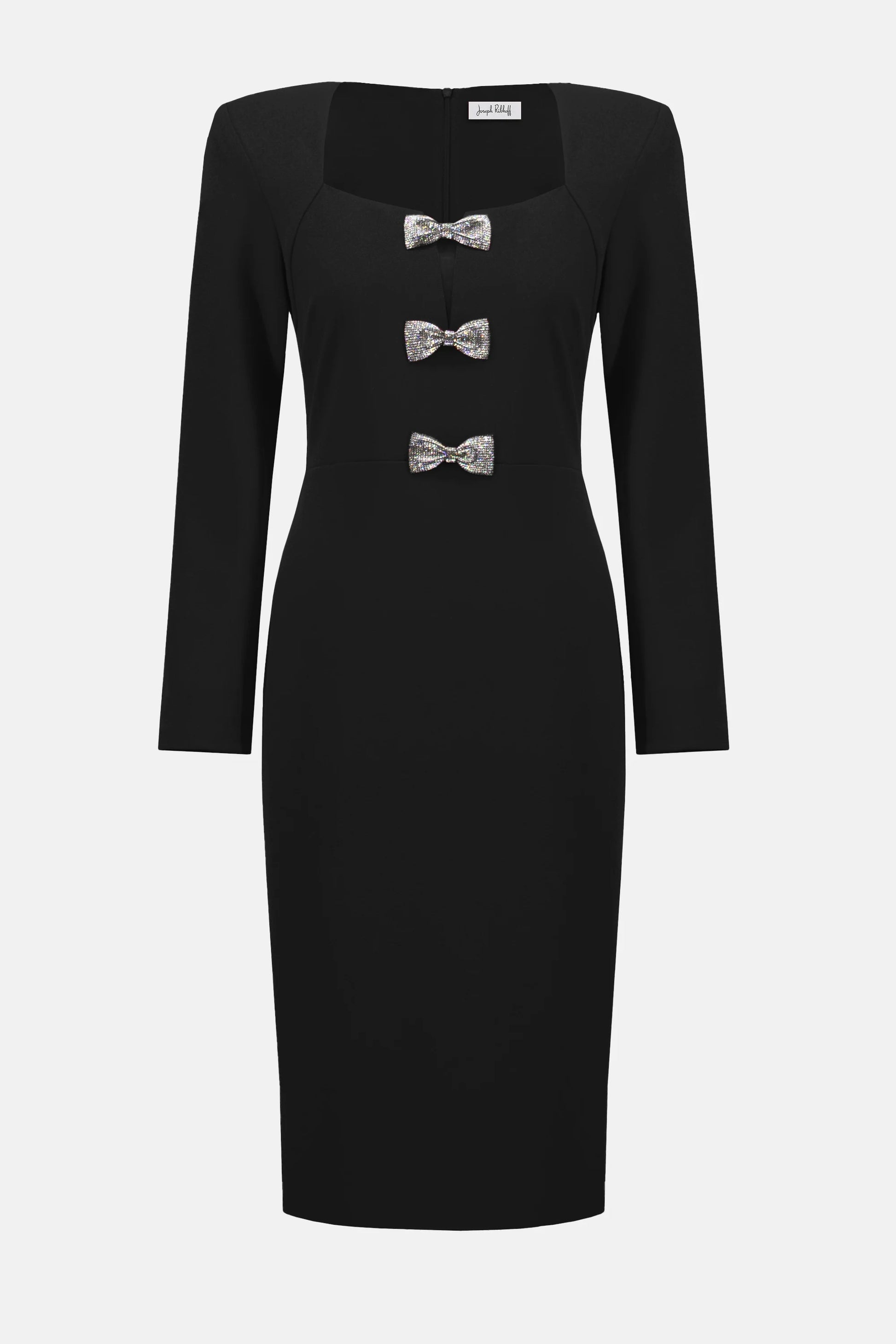 Joseph Ribkoff rhinestone bow sheath dress 254053