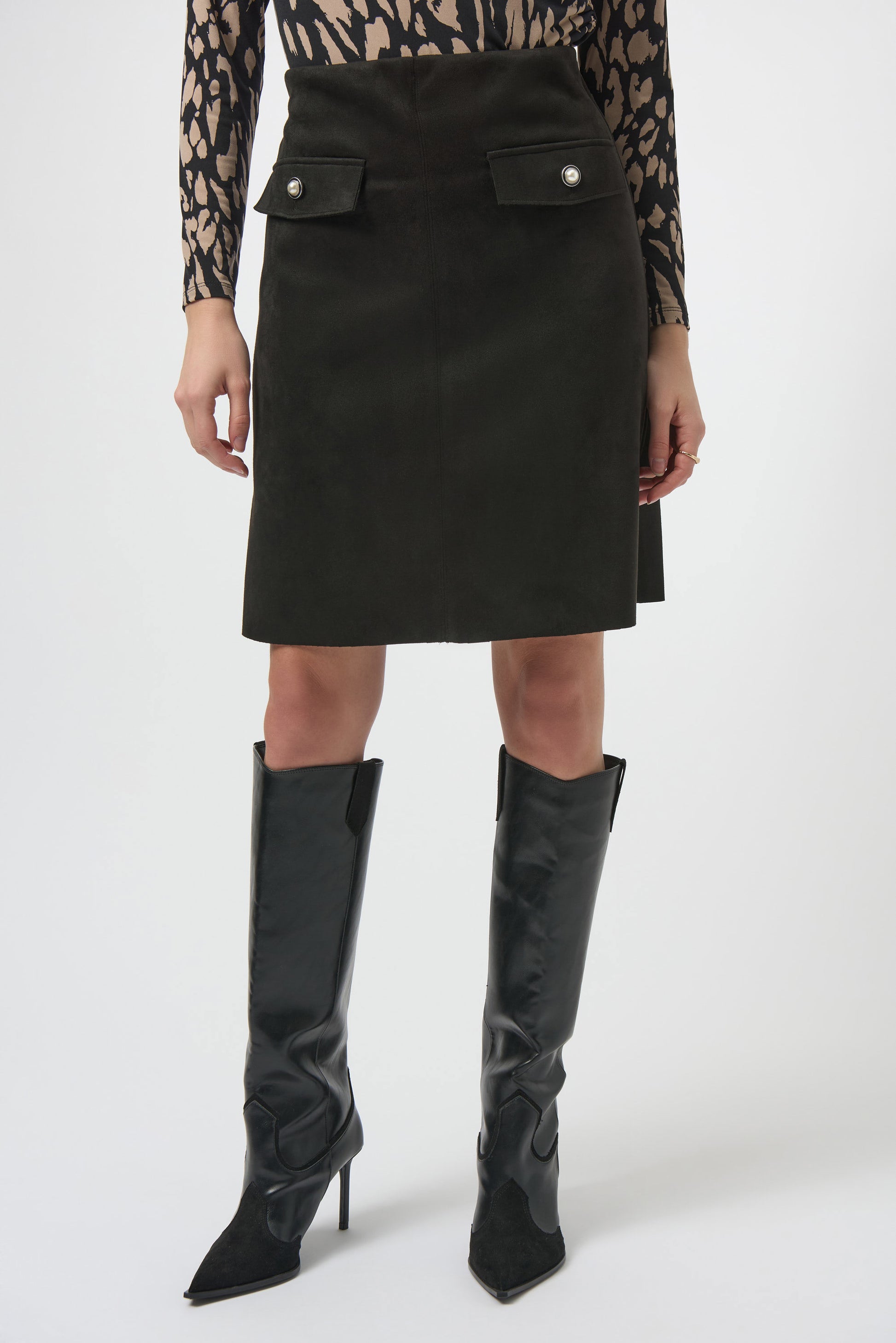 Joseph Ribkoff faux suede skirt 254087