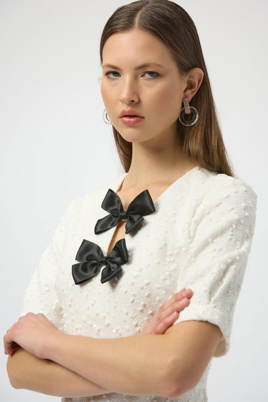 Joseph Ribkoff bow detail shift dress 254177