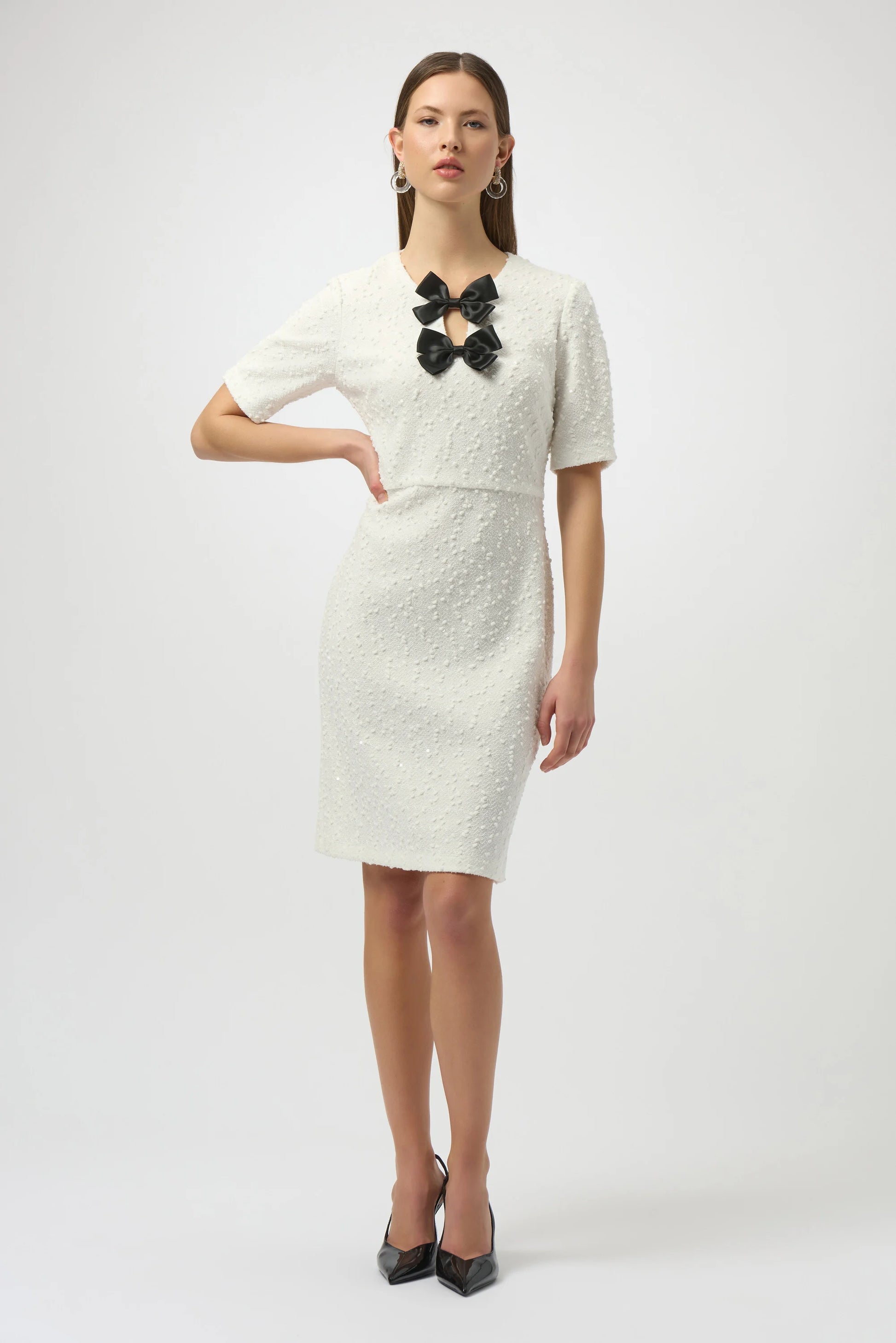 Joseph Ribkoff bow detail shift dress 254177