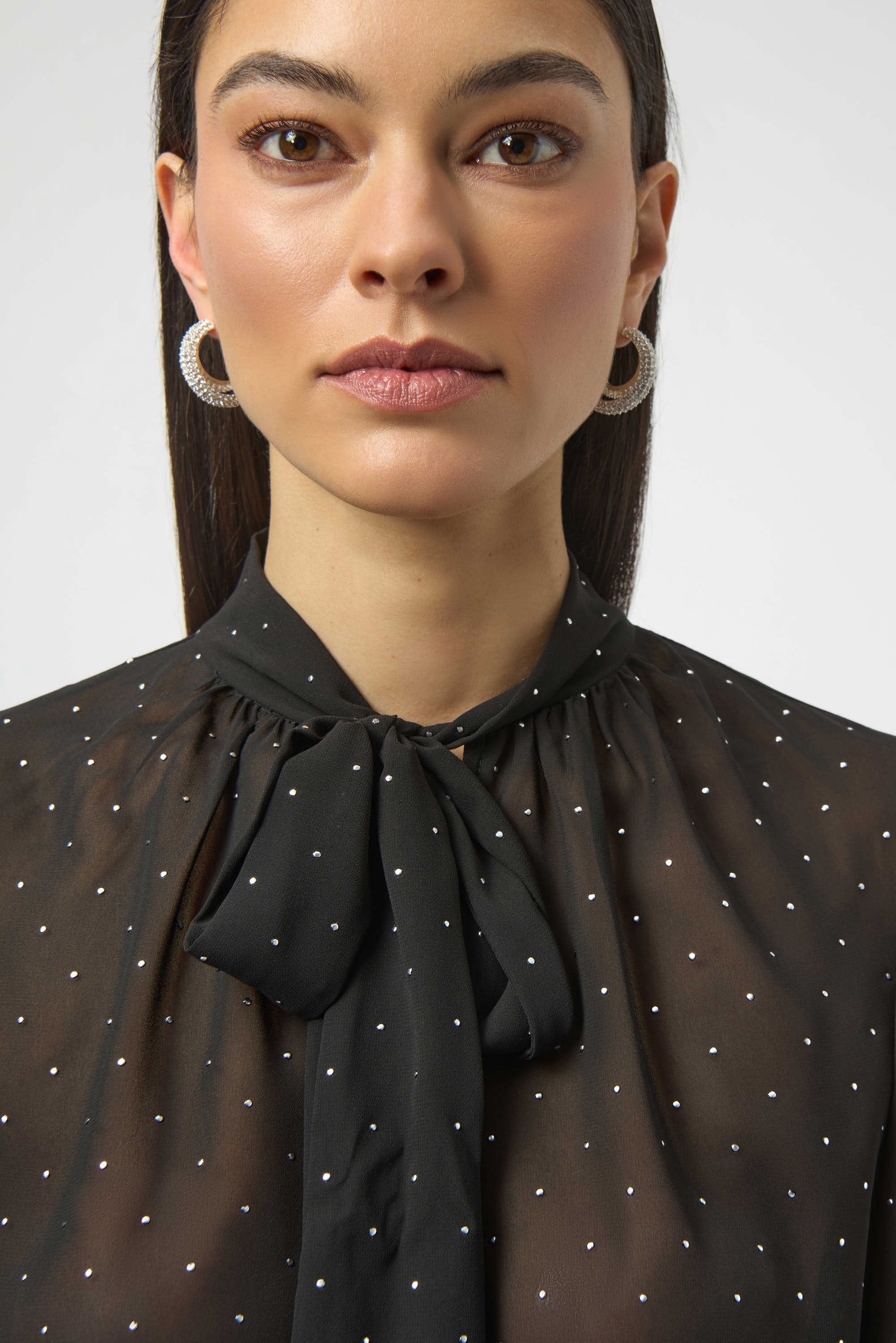 トップス yiyounggyeoung End of Smoking collar T Joseph Ribkoff chiffon tie neck top 254200 - Jane Young