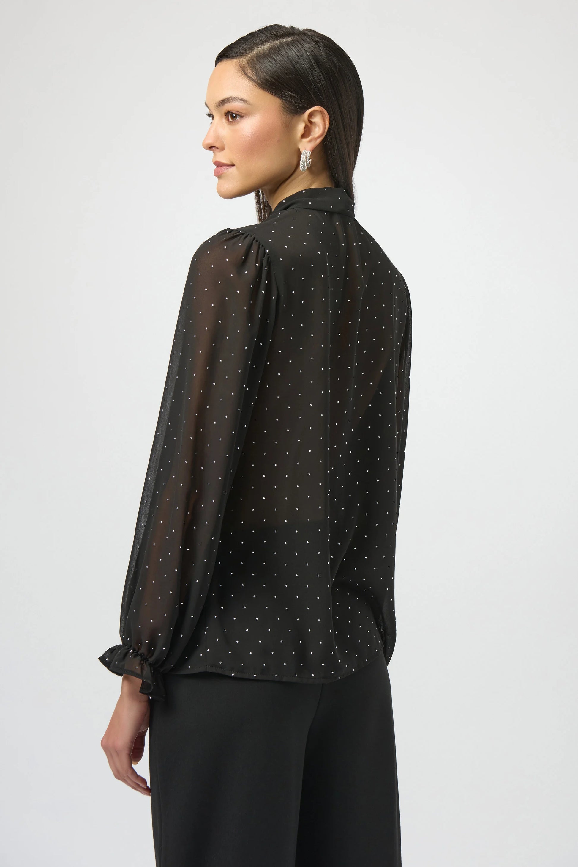Joseph Ribkoff chiffon tie neck top 254200