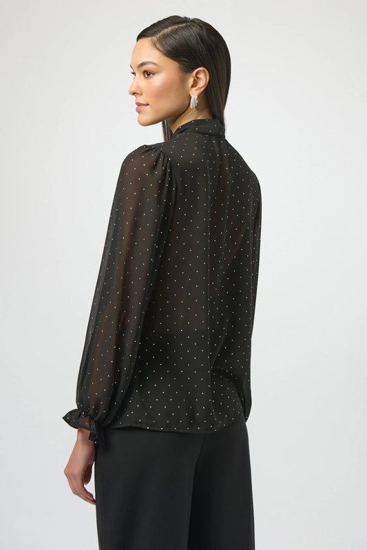 Joseph Ribkoff chiffon tie neck top 254200