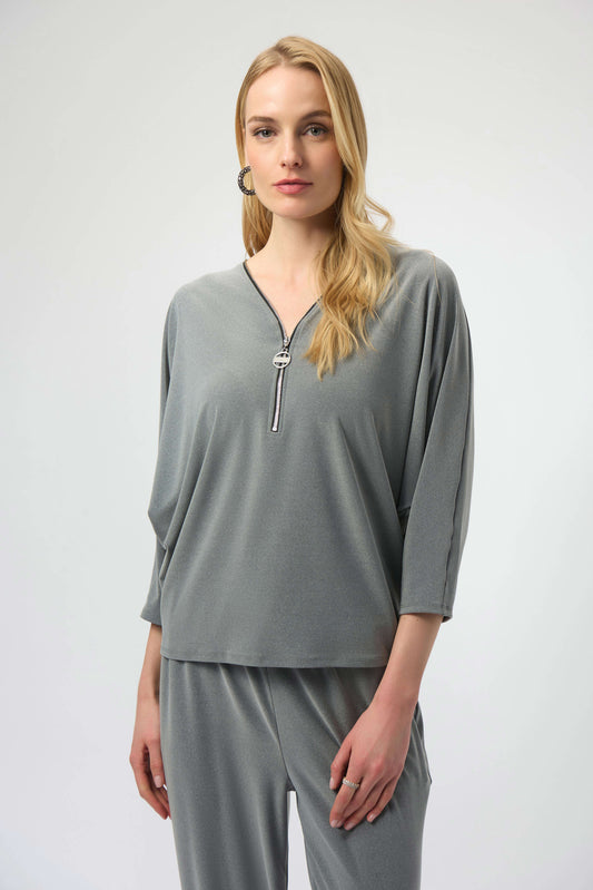Joseph Ribkoff silky knit zipper top 254205