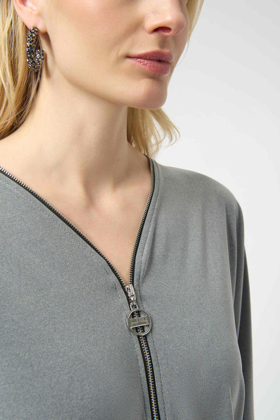Joseph Ribkoff silky knit zipper top 254205