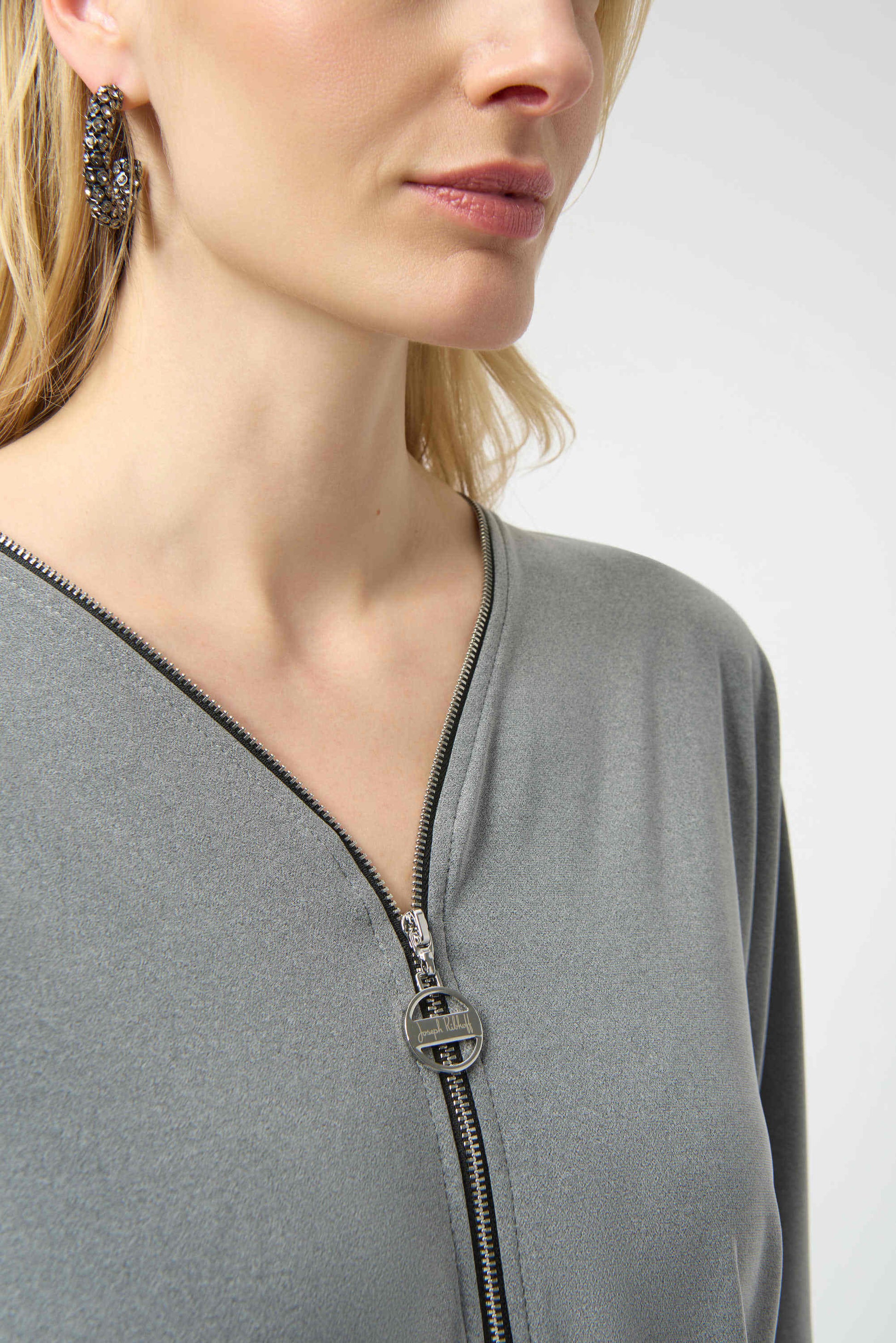 Joseph Ribkoff silky knit zipper top 254205
