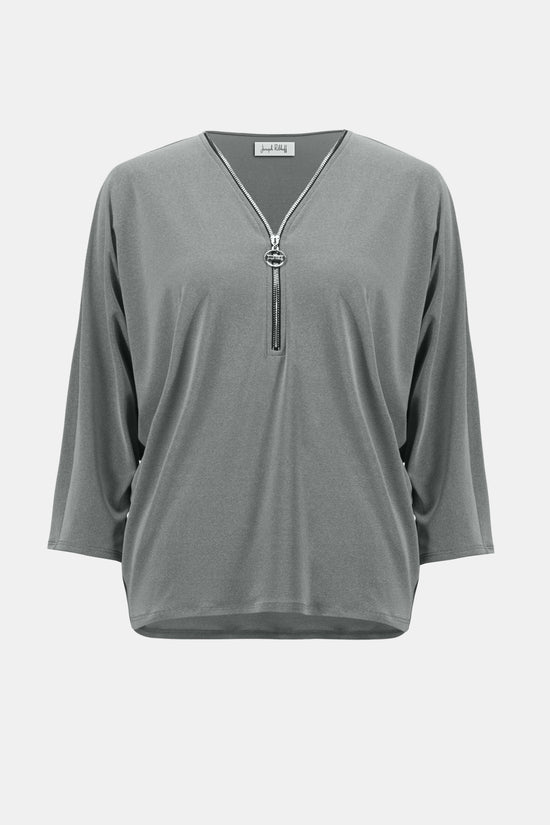 Joseph Ribkoff silky knit zipper top 254205