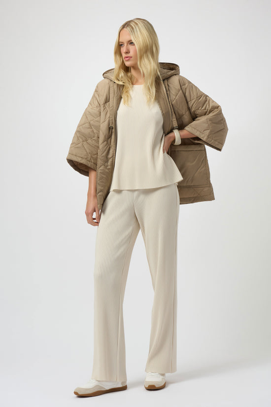 Joseph Ribkoff Pleated Scuba Crepe Boxy Top in Birch 254210