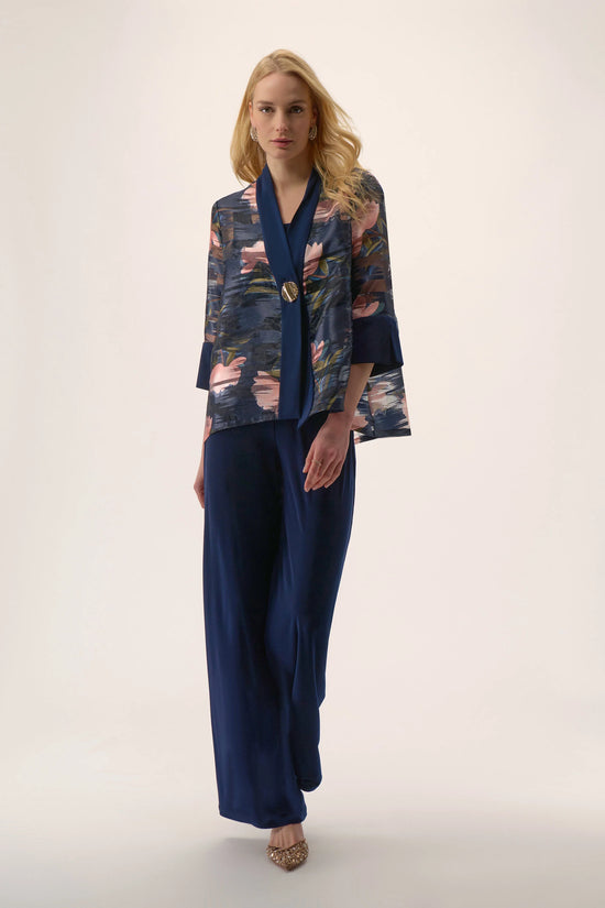 Joseph Ribkoff Jacquard Organza Floral Print Swing Jacket 254729