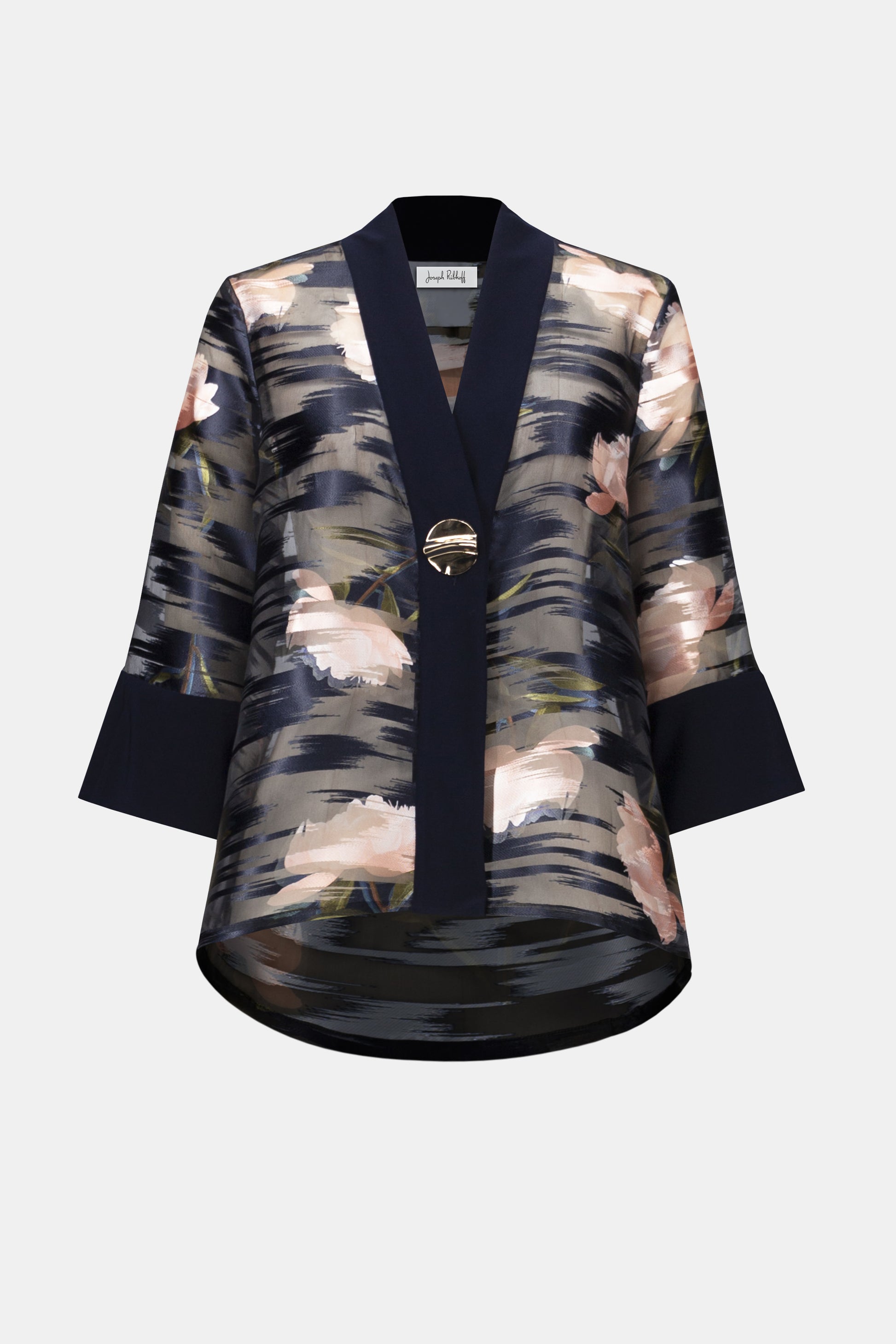 Joseph Ribkoff Jacquard Organza Floral Print Swing Jacket 254729