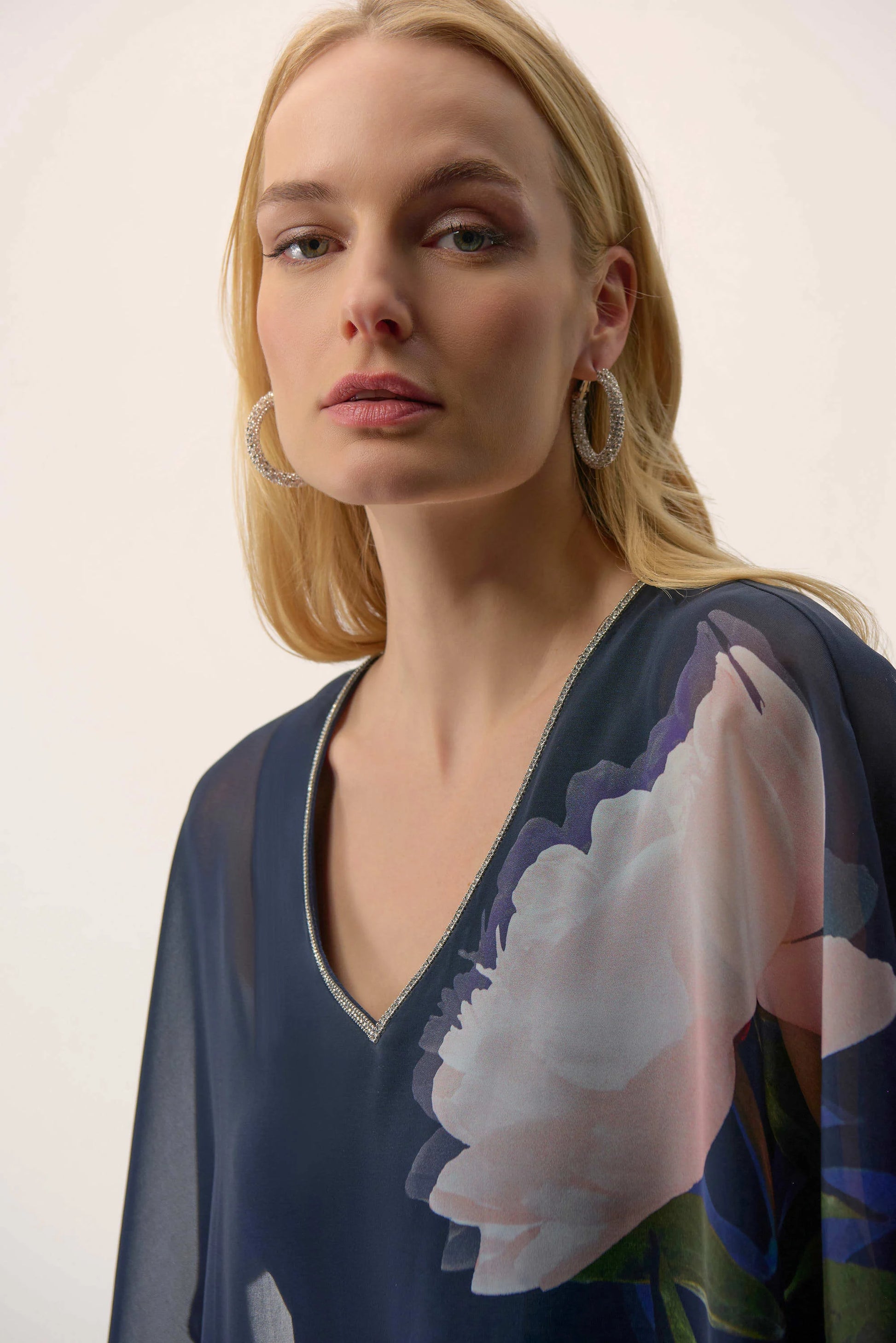 Joseph Ribkoff floral print poncho top 254731