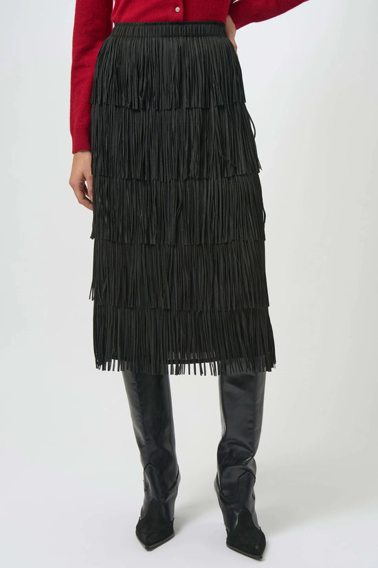 Joseph Ribkoff tiered fringe skirt 254901