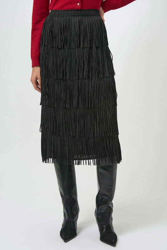 Joseph Ribkoff tiered fringe skirt 254901