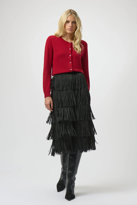 Joseph Ribkoff tiered fringe skirt 254901