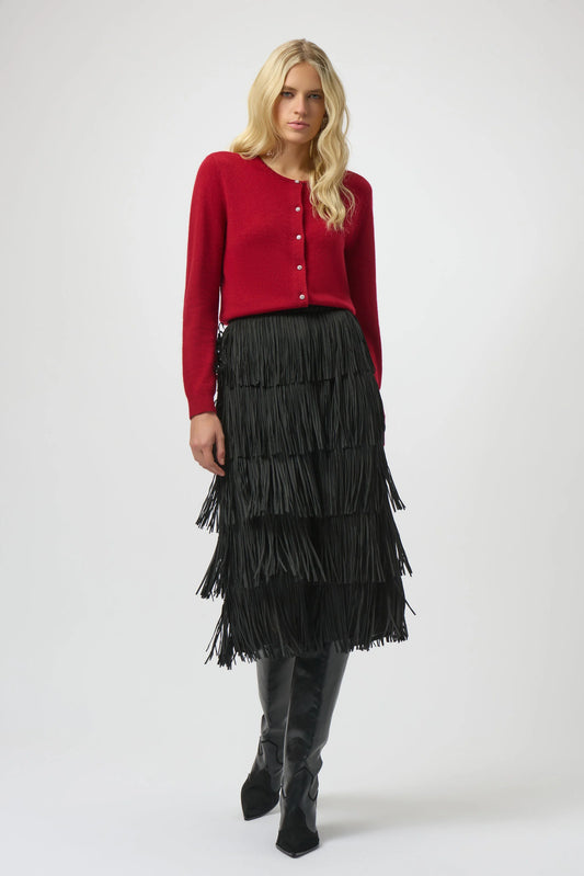 Joseph Ribkoff tiered fringe skirt 254901