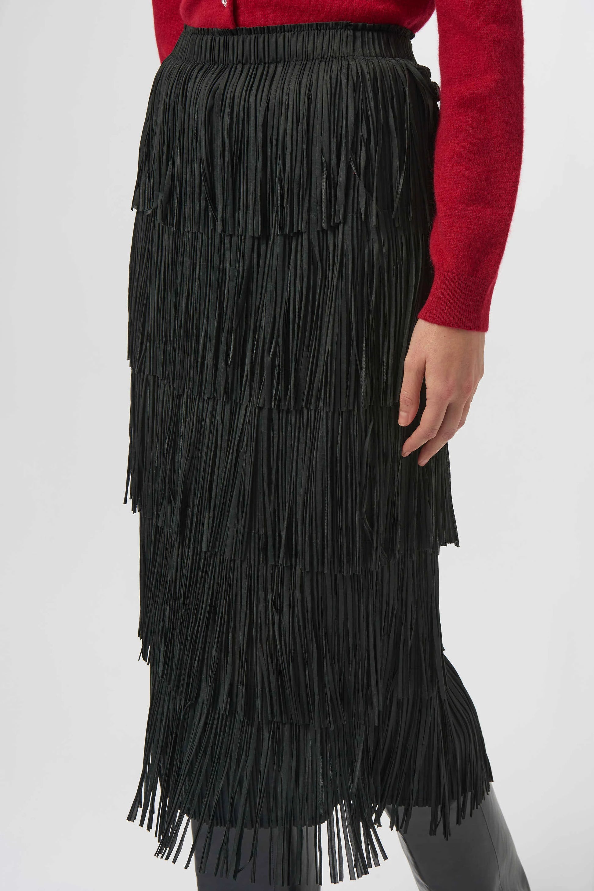 Joseph Ribkoff tiered fringe skirt 254901