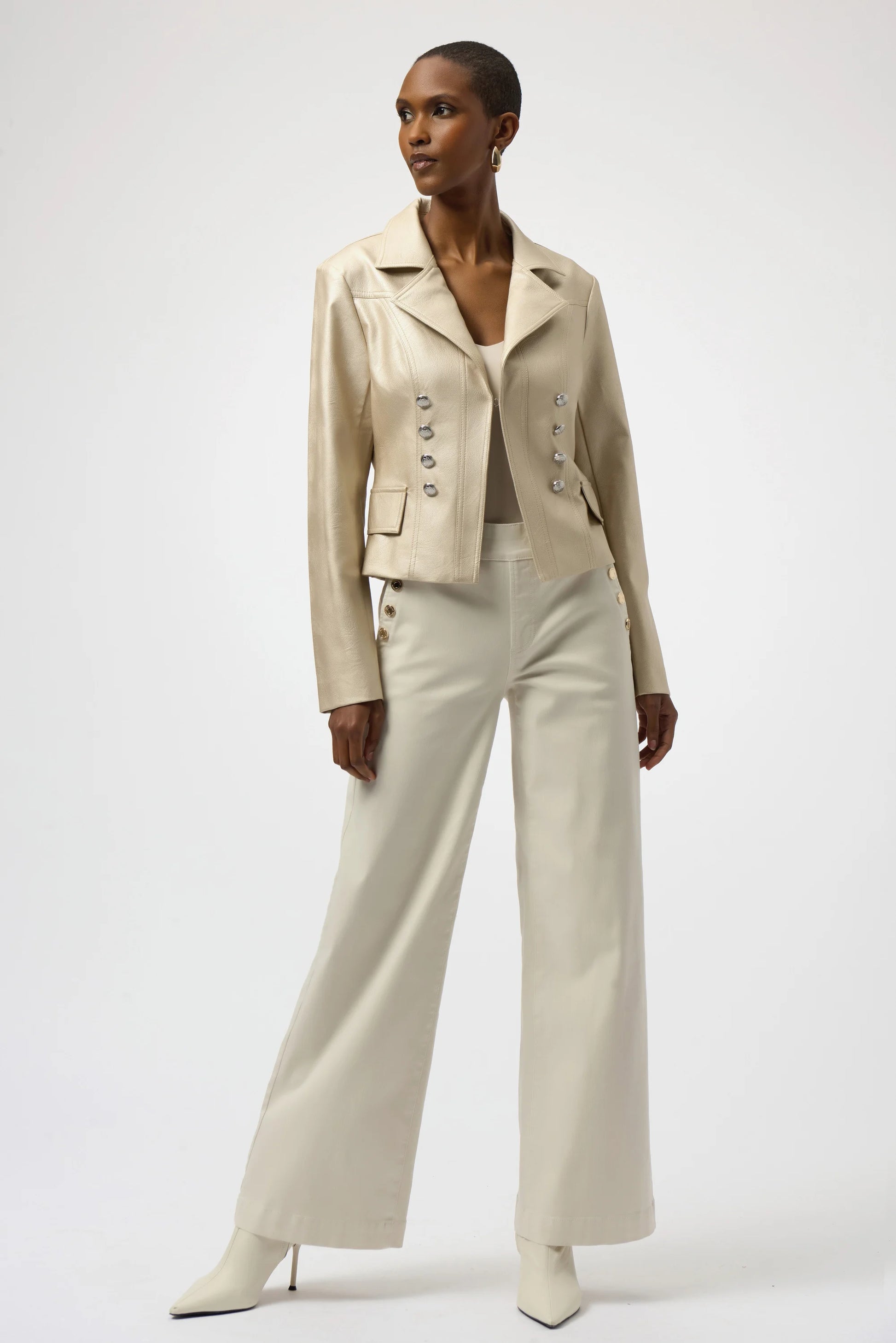 Joseph Ribkoff faux leather fitted jacket 254925