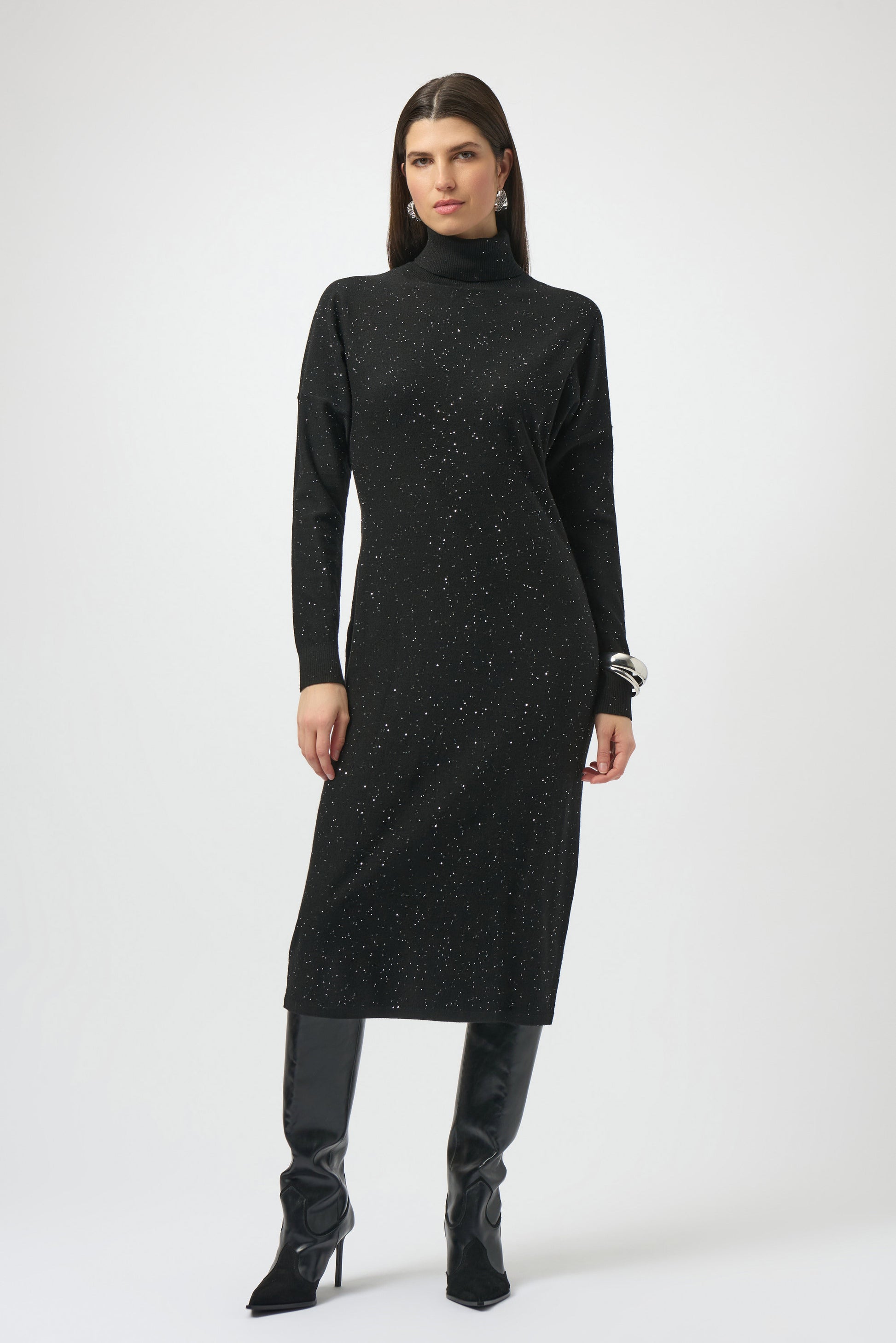 Joseph Ribkoff sequined turtleneck dress 254932