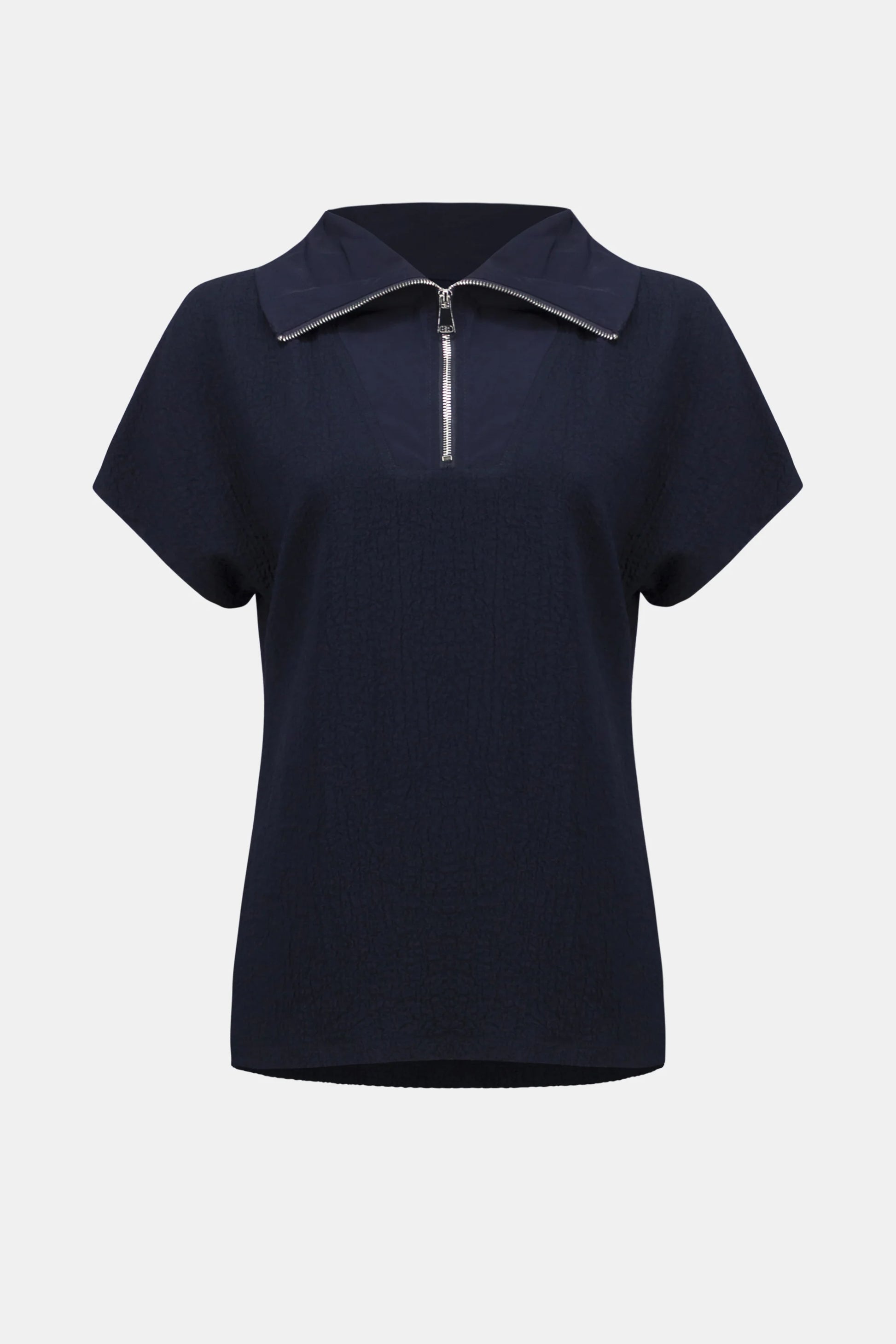 Joseph Ribkoff Midnight Seersucker Boxy Top With Memory Collar 261017