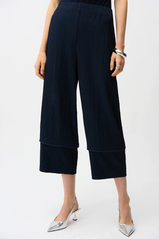 Joseph Ribkoff Midnight Seersucker Balloon Pull-On Trousers 261062