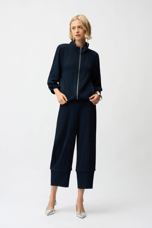 Joseph Ribkoff Midnight Seersucker Balloon Pull-On Trousers 261062