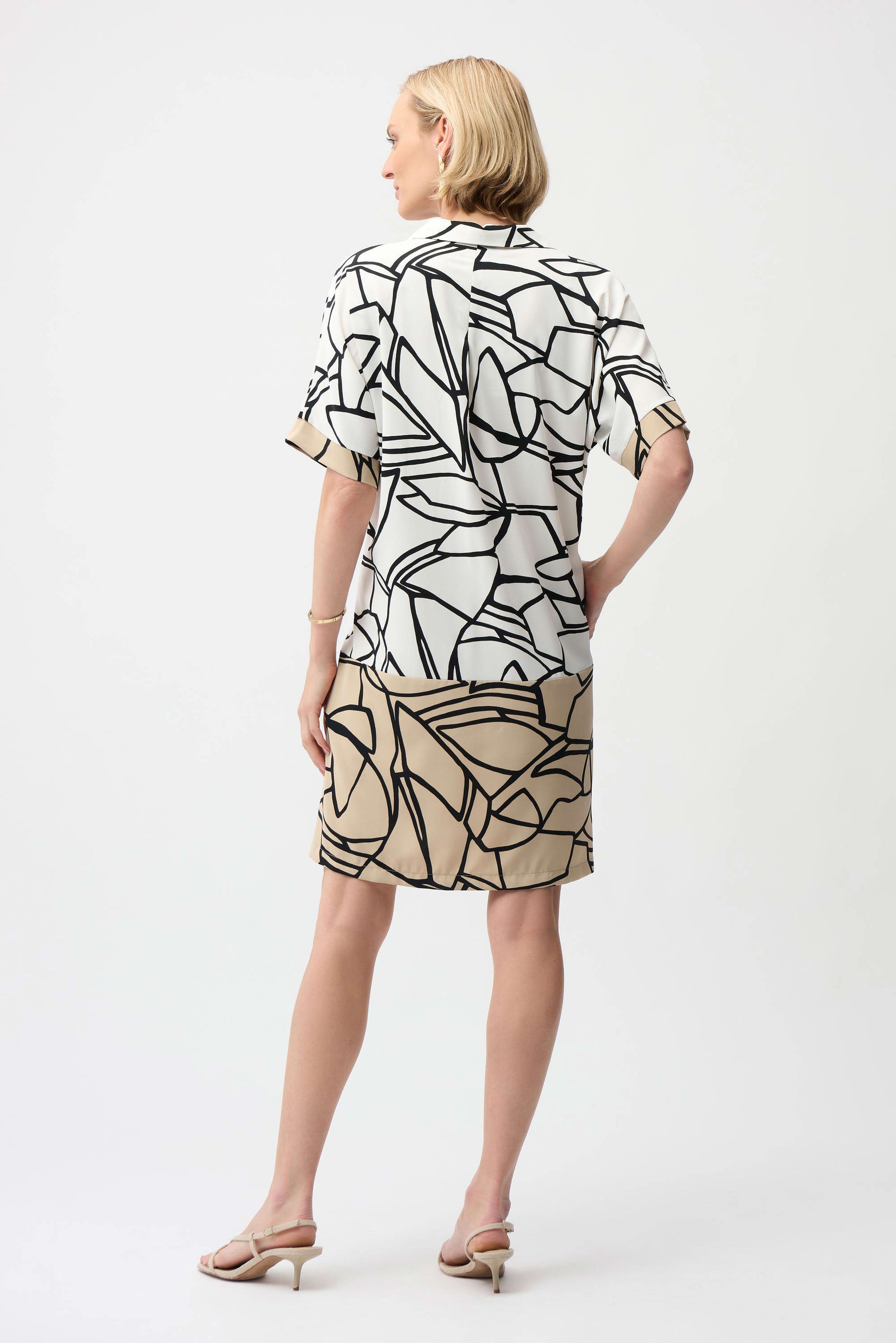 Joseph Ribkoff Vanilla Woven Abstract Print Shirt Dress 261087