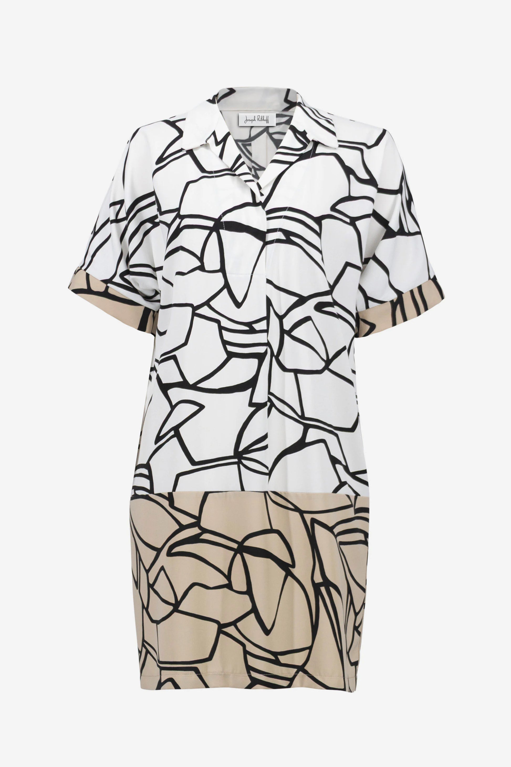 Joseph Ribkoff Vanilla Woven Abstract Print Shirt Dress 261087