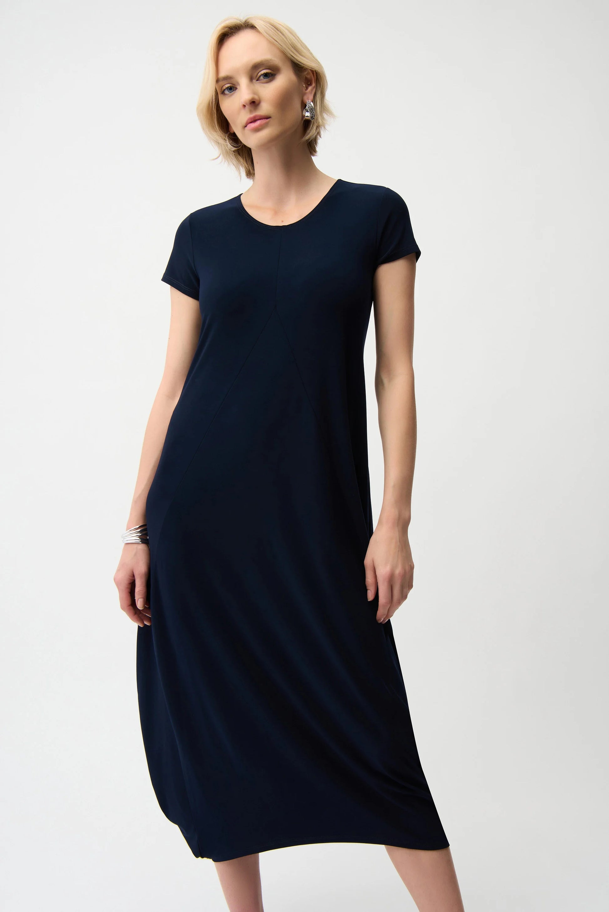 Joseph Ribkoff Midnight Silky Knit Cocoon Dress With Scoop Neckline 261259