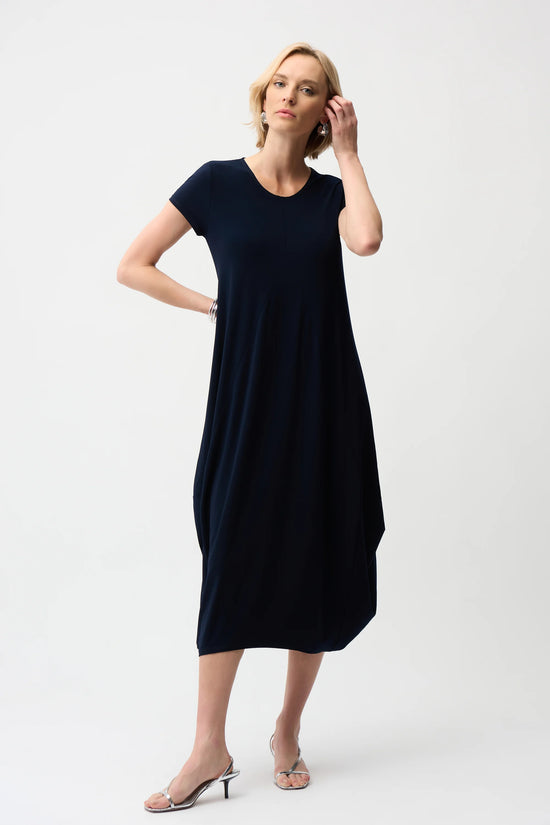 Joseph Ribkoff Midnight Silky Knit Cocoon Dress With Scoop Neckline 261259
