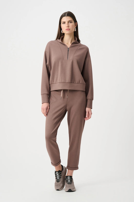 Joseph Ribkoff Mink Scuba Jersey Pull-On Jogger Pants With Drawstring Waist 261606