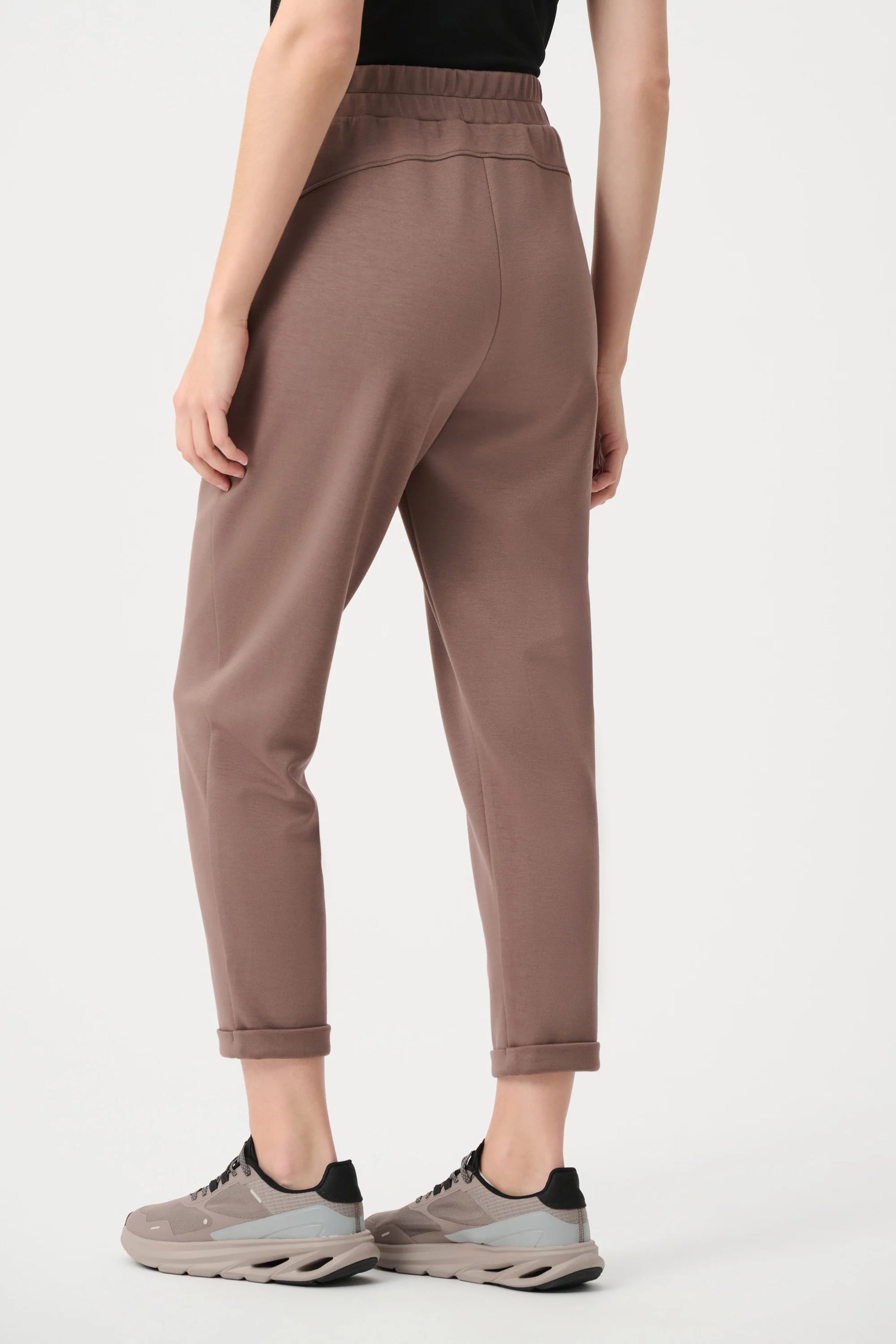 Joseph Ribkoff Mink Scuba Jersey Pull-On Jogger Pants With Drawstring Waist 261606