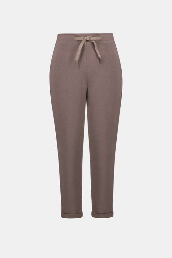 Joseph Ribkoff Mink Scuba Jersey Pull-On Jogger Pants With Drawstring Waist 261606