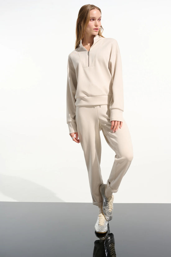 Joseph Ribkoff Moonstone Scuba Jersey Boxy Sweatshirt With High Collar 261610