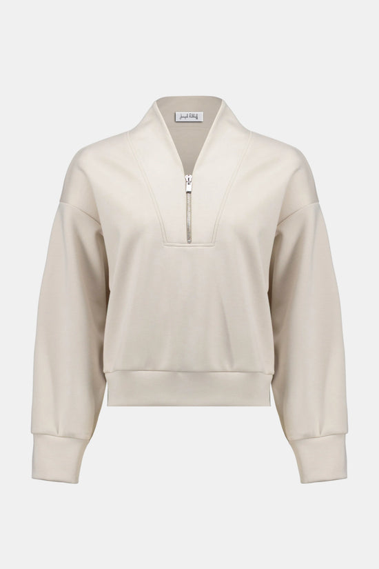 Joseph Ribkoff Moonstone Scuba Jersey Boxy Sweatshirt With High Collar 261610